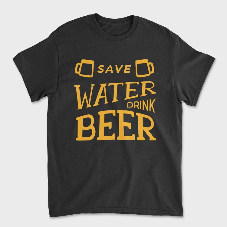 Save Water Drink Beer 2, Unisex Men's T-Shirt