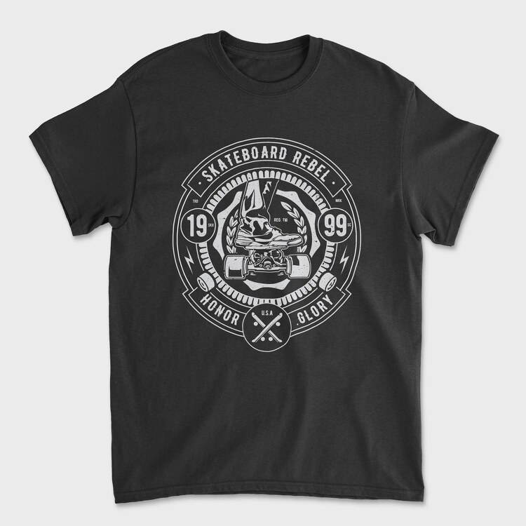 Skateboard Rebel, Унисекс Мъжка Тениска