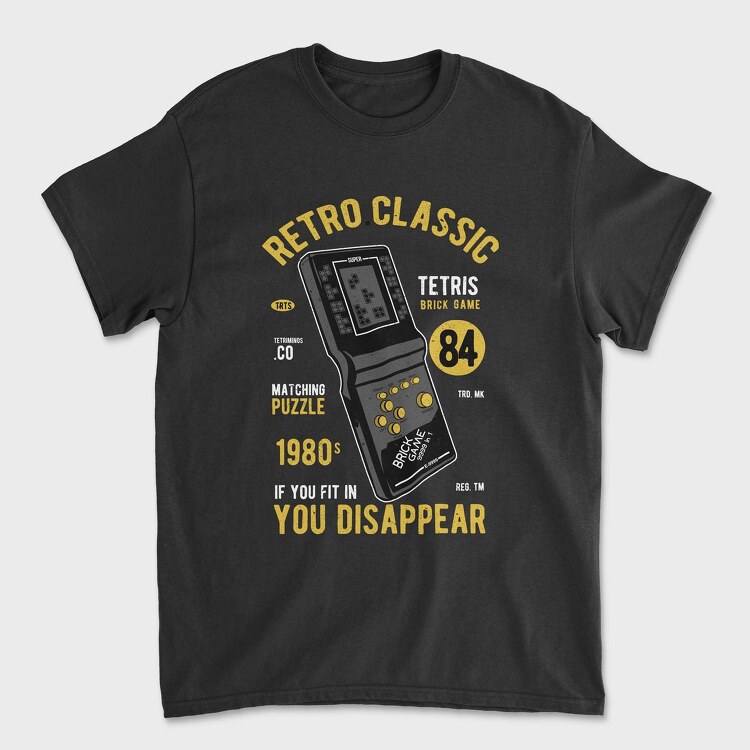 Tetris Brick Game, Unisex Men's T-Shirt