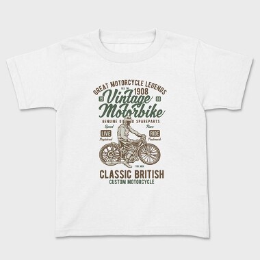 Vintage Motorbike, Kids' T-Shirt