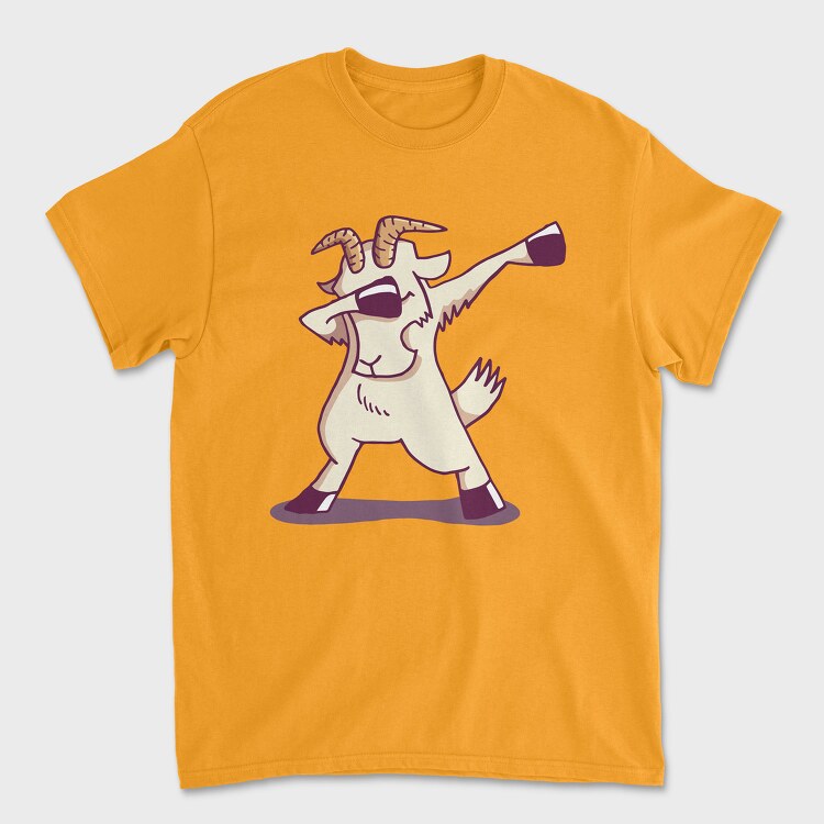 Dab Animal Comics Goat, Унисекс Мъжка Тениска