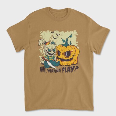 Wanna Play Halloween, Unisex Men's T-Shirt