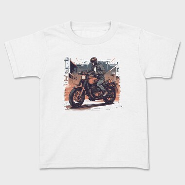 Comic Rider Motorcycle, Kids' T-Shirt