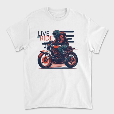 Live to Live MotorcycleArt RetroStyle, Unisex Men's T-Shirt