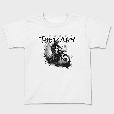 Motocross Rider Kicking Up Dirt and Jumping Dirt Therapy, Kids' T-Shirt