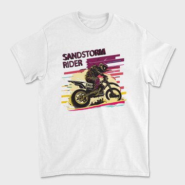 Motocross Rider MotorcycleArt 80S, Unisex Men's T-Shirt