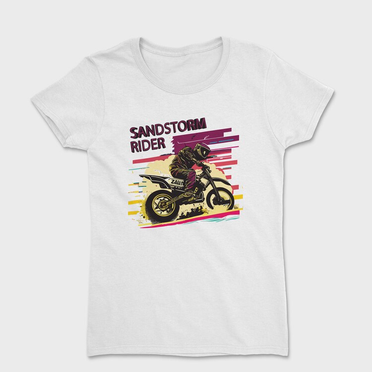Motocross Rider MotorcycleArt 80S, Дамска Тениска