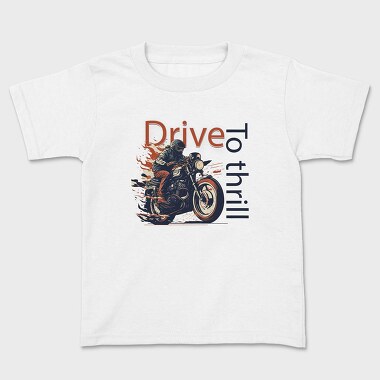 MotorcycleArt RetroStyle, Kids' T-Shirt
