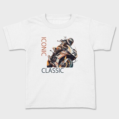 Racing Motorcycle Manga Style Iconic Classic, Kids' T-Shirt