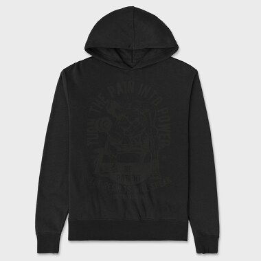 Turn The Pain Into Power, Unisex Men's Hoodie