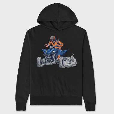 Quad Bike Illustration, Unisex Men's Hoodie