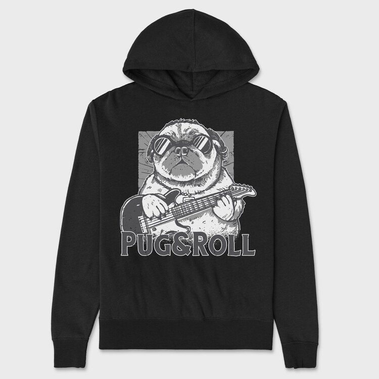 Pug And Roll, Unisex Men's Hoodie