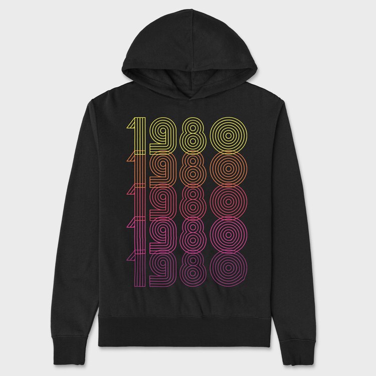 Vintage 1980, Unisex Men's Hoodie