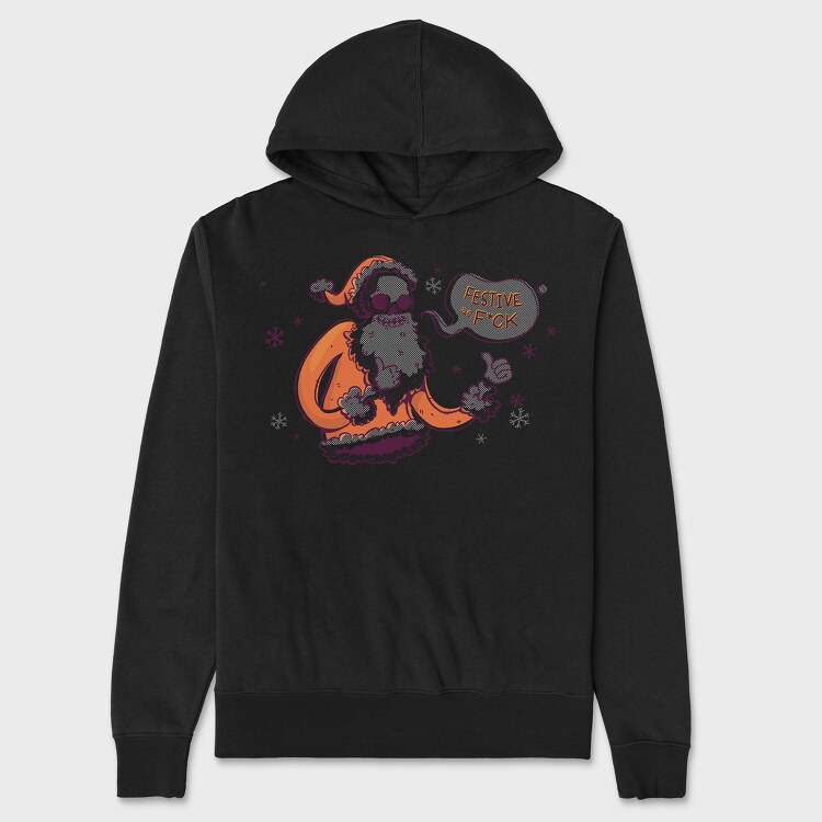 Anti Christmas Vintage Retro Skeleton Santa, Unisex Men's Hoodie