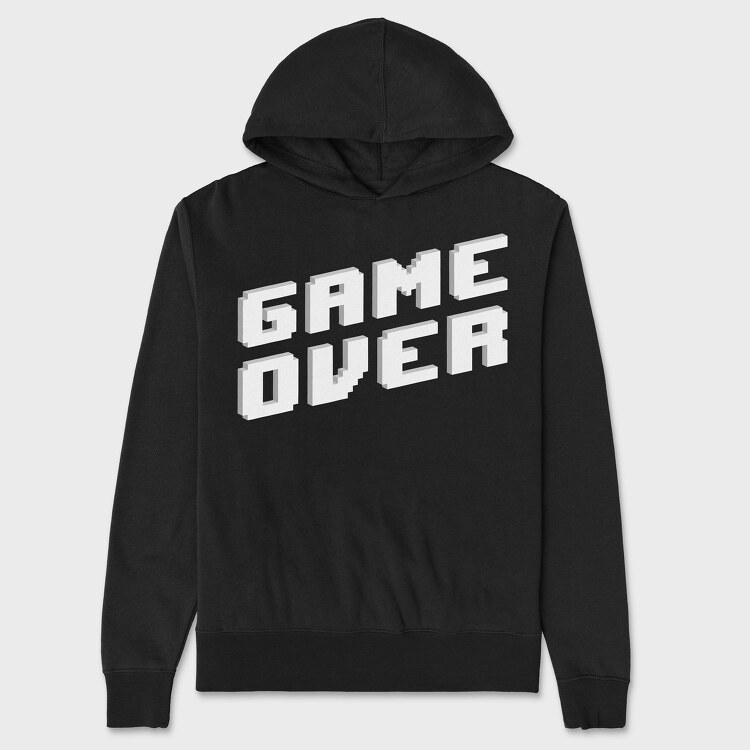 Retro Game Over, Unisex Men's Hoodie