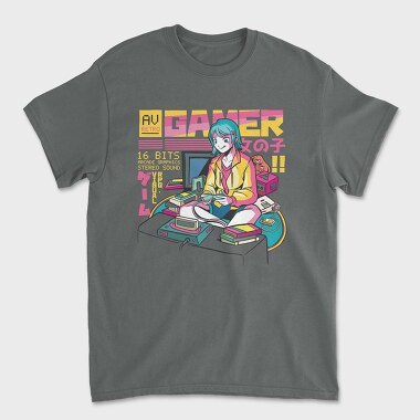 Anime Gamer Girl, Unisex Men's T-Shirt