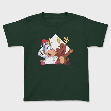 Unicorn Deer Christmas, Kids' T-Shirt
