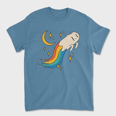 Flying Cat Rainbow, Унисекс Мъжка Тениска