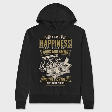 Money Can'T Buy Happiness, Unisex Men's Hoodie