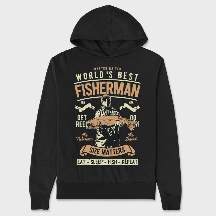 World's Best Fisherman, Unisex Men's Hoodie