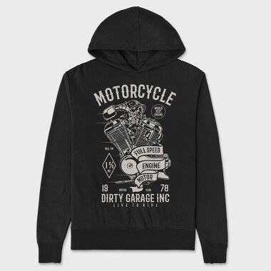 Motorcycle Full Speed Engine, Unisex Men's Hoodie