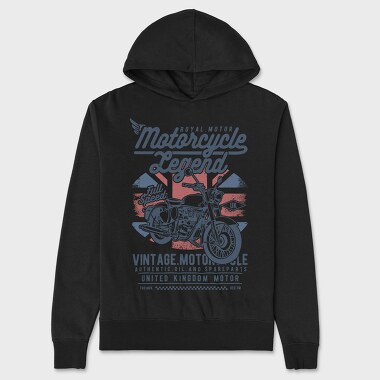 Unisex Men's Hoodie, Motorcycle Legend