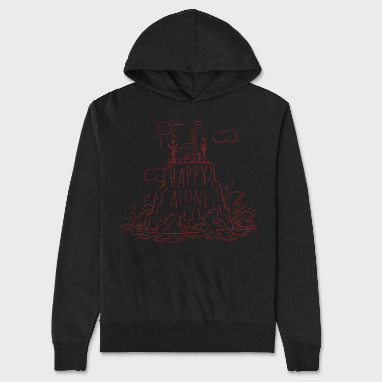 Mountain House, Happy Alone, Unisex Men's Hoodie