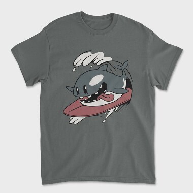 Surfing Orca, Unisex Men's T-Shirt
