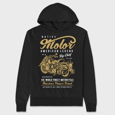 Native Motorcycle, Unisex Men's Hoodie