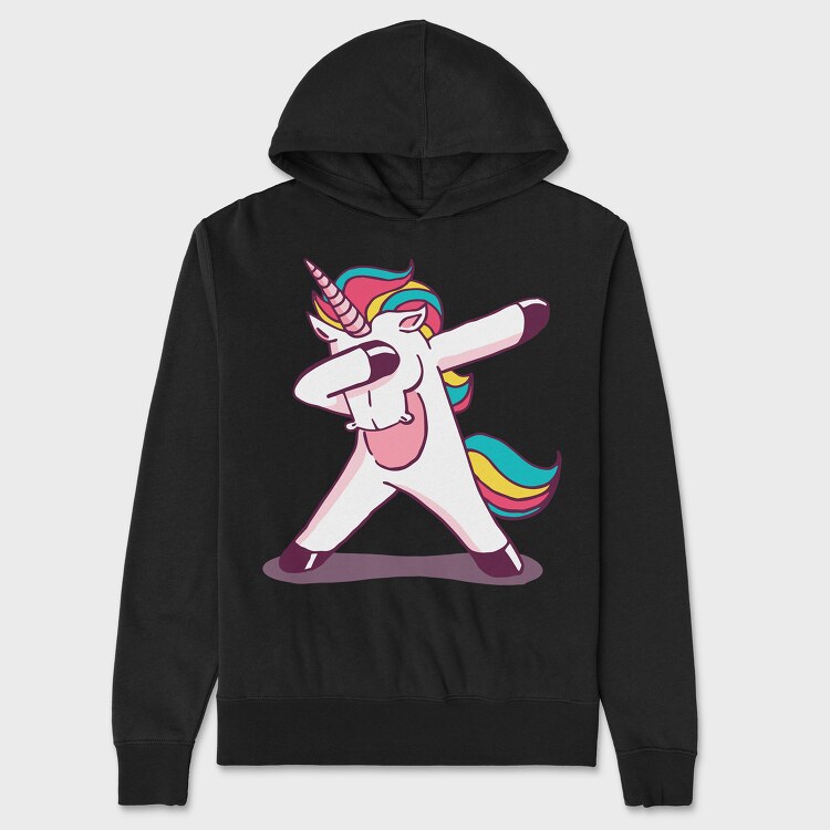 Dab Animal Comics Unicorn, Unisex Men's Hoodie