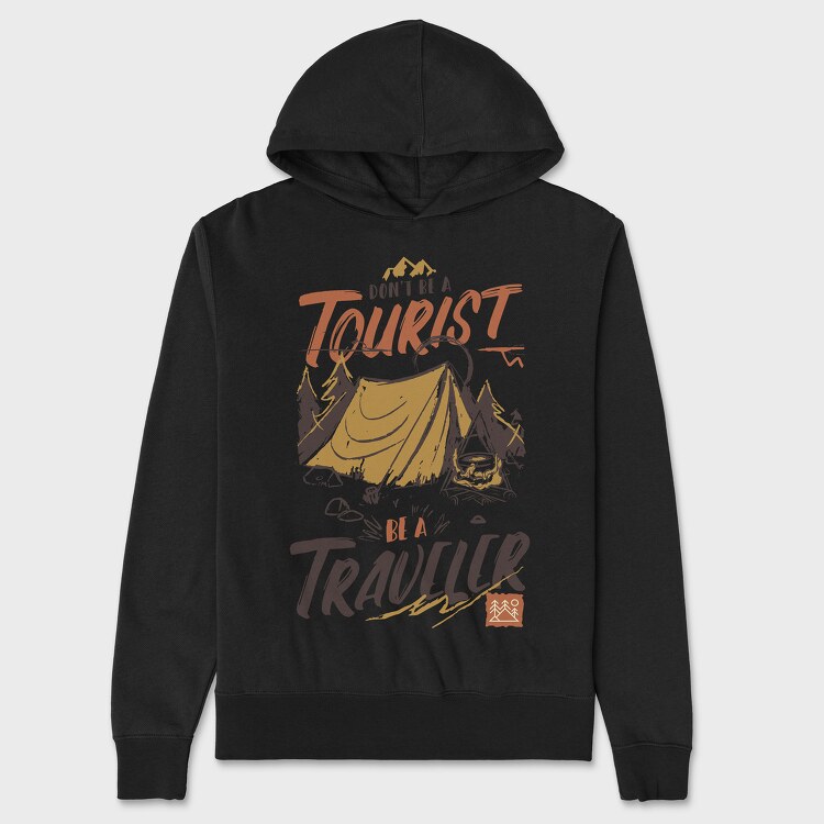 Tourist Traveler, Unisex Men's Hoodie