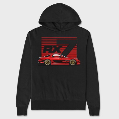 Unisex Men's Hoodie, Red Rx7