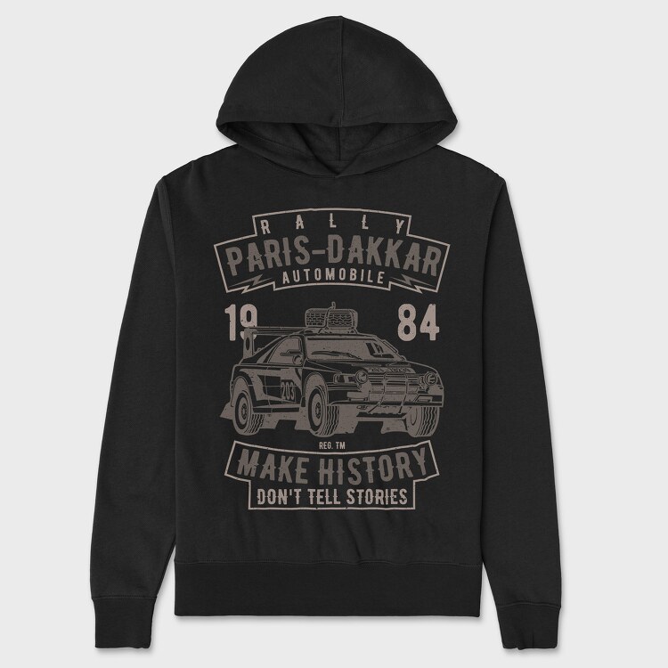 Rally Paris Dakar Automobile, Unisex Men's Hoodie