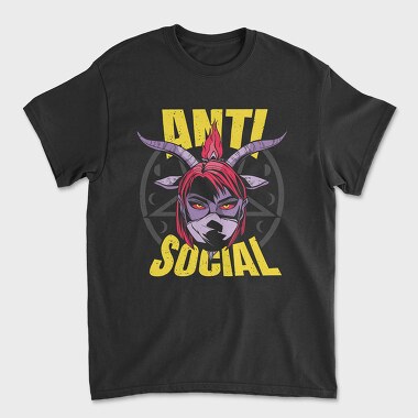 Anti Social Diabolic Girl, Unisex Men's T-Shirt