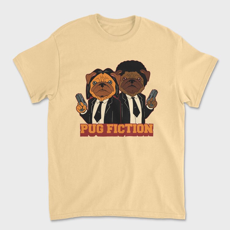 Pug Fiction, Unisex Men's T-Shirt