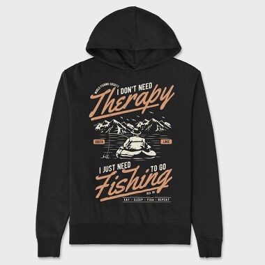 Fishing Therapy, Unisex Men's Hoodie