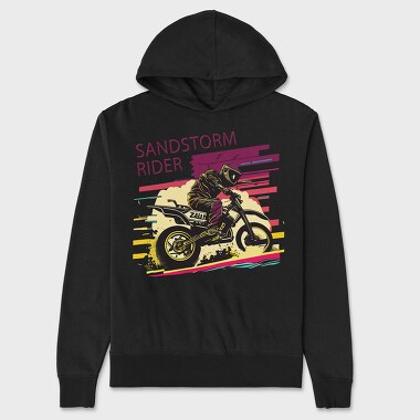 Motocross Rider MotorcycleArt 80S, Unisex Men's Hoodie