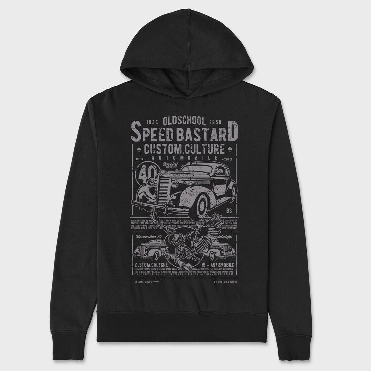 Speed Bastard, Unisex Men's Hoodie