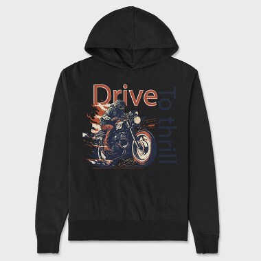 MotorcycleArt RetroStyle, Unisex Men's Hoodie