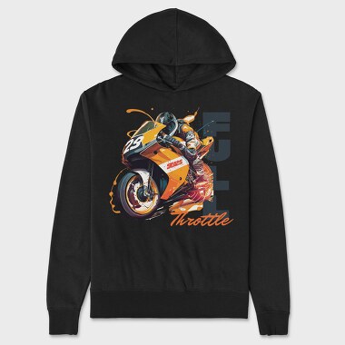 Racing Motorcycle With Rider Full Throttle, Унисекс Мъжко Суичър