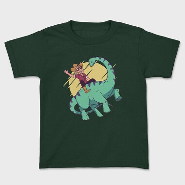 Cowboy on Dinosaur, Kids' T-Shirt