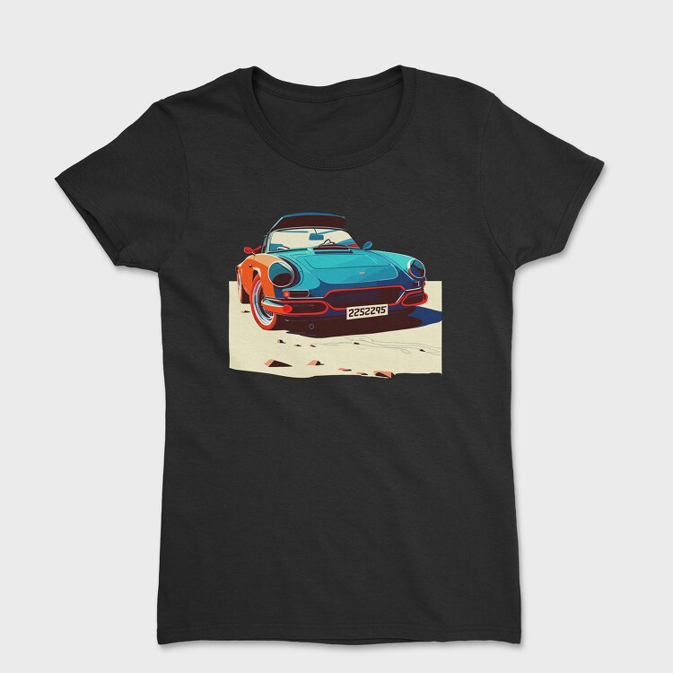 Bauhaus Inspired Classic Sports Car, Women's T-Shirt