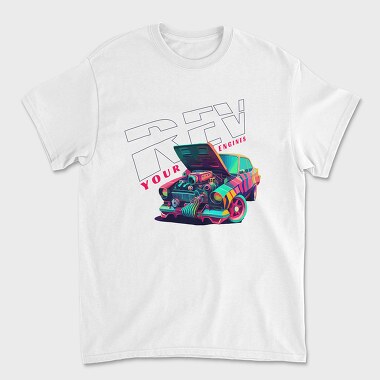 Car Engine, Unisex Men's T-Shirt
