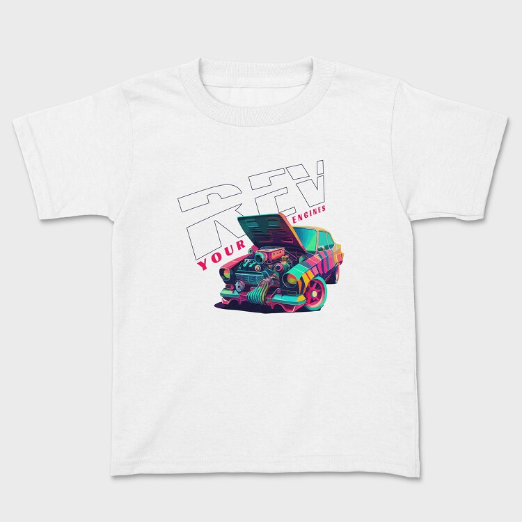 Car Engine, Kids' T-Shirt