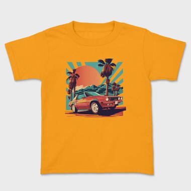 Classic Car Convertible With Scenic, Kids' T-Shirt