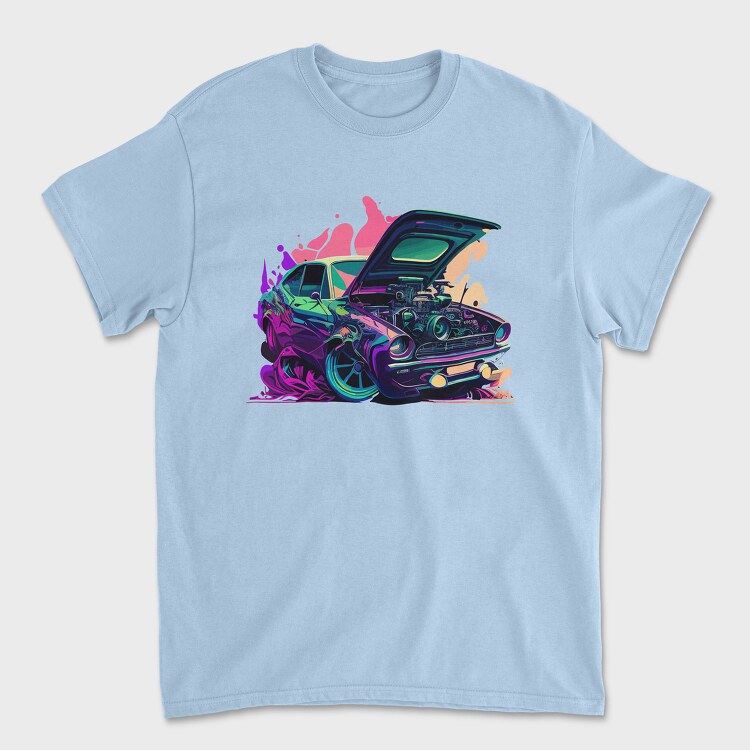 Classic Car Customized Enginesed Hood, Unisex Men's T-Shirt