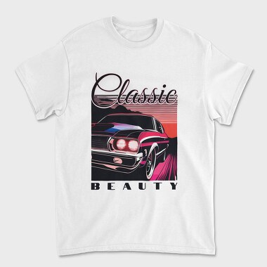 Classic Car Sunset Classic Beauty, Unisex Men's T-Shirt