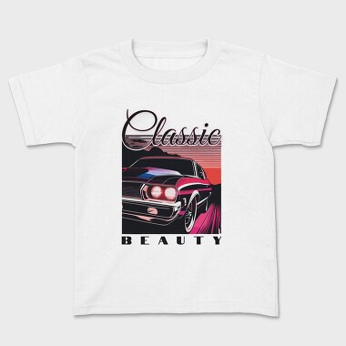 Kids' T-Shirt, Classic Car Sunset Classic Beauty