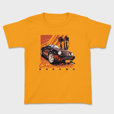 Classic Convertible Car Palm Trees, Kids' T-Shirt