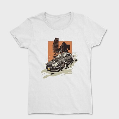 Classic Custom Car Luxury Hood Rims Cityscape, Women's T-Shirt